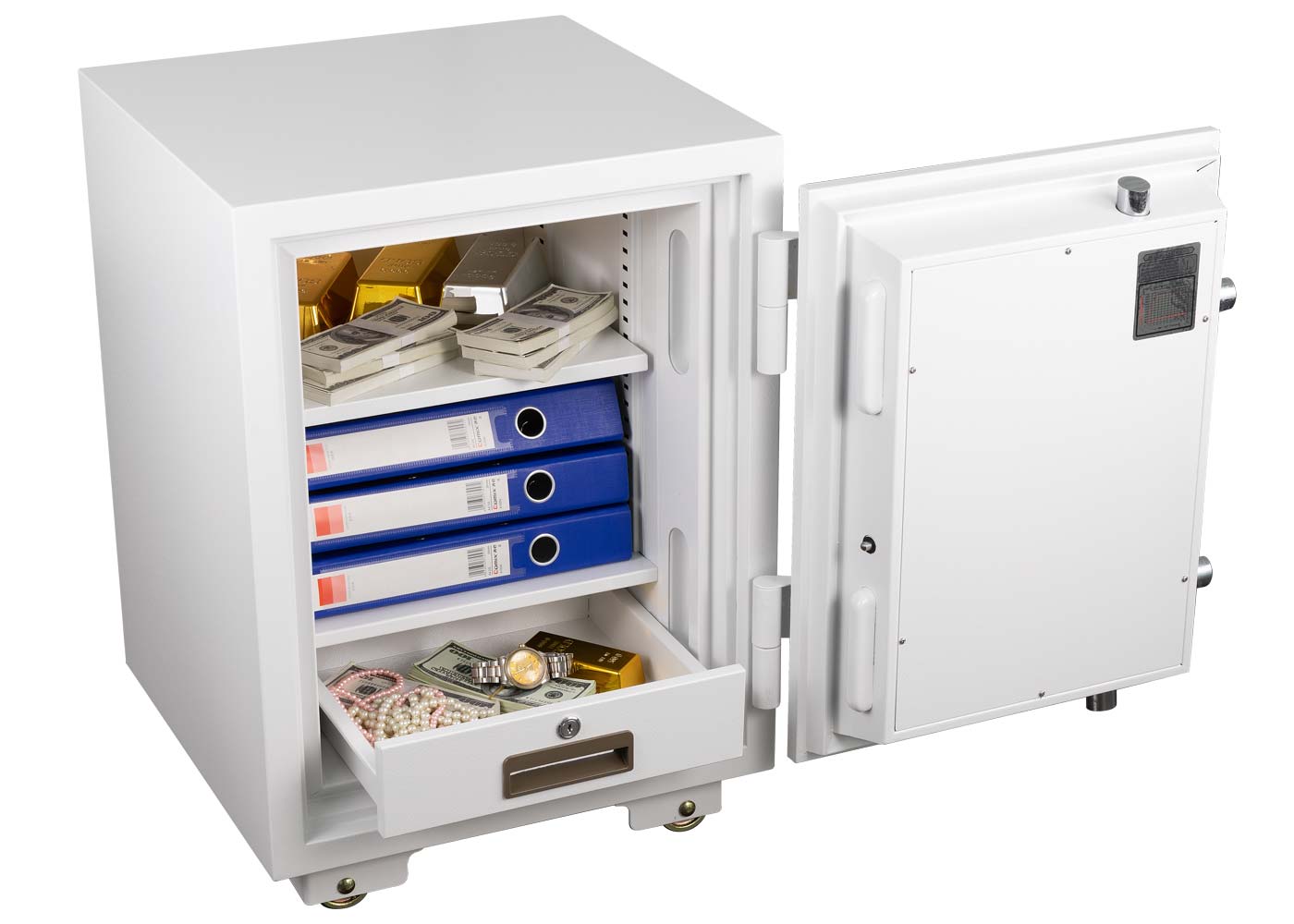 Cosmo Casa - Kluis - Brandwerend 60 min - Metaal - Wit - 68×48×47 cm (48 l)