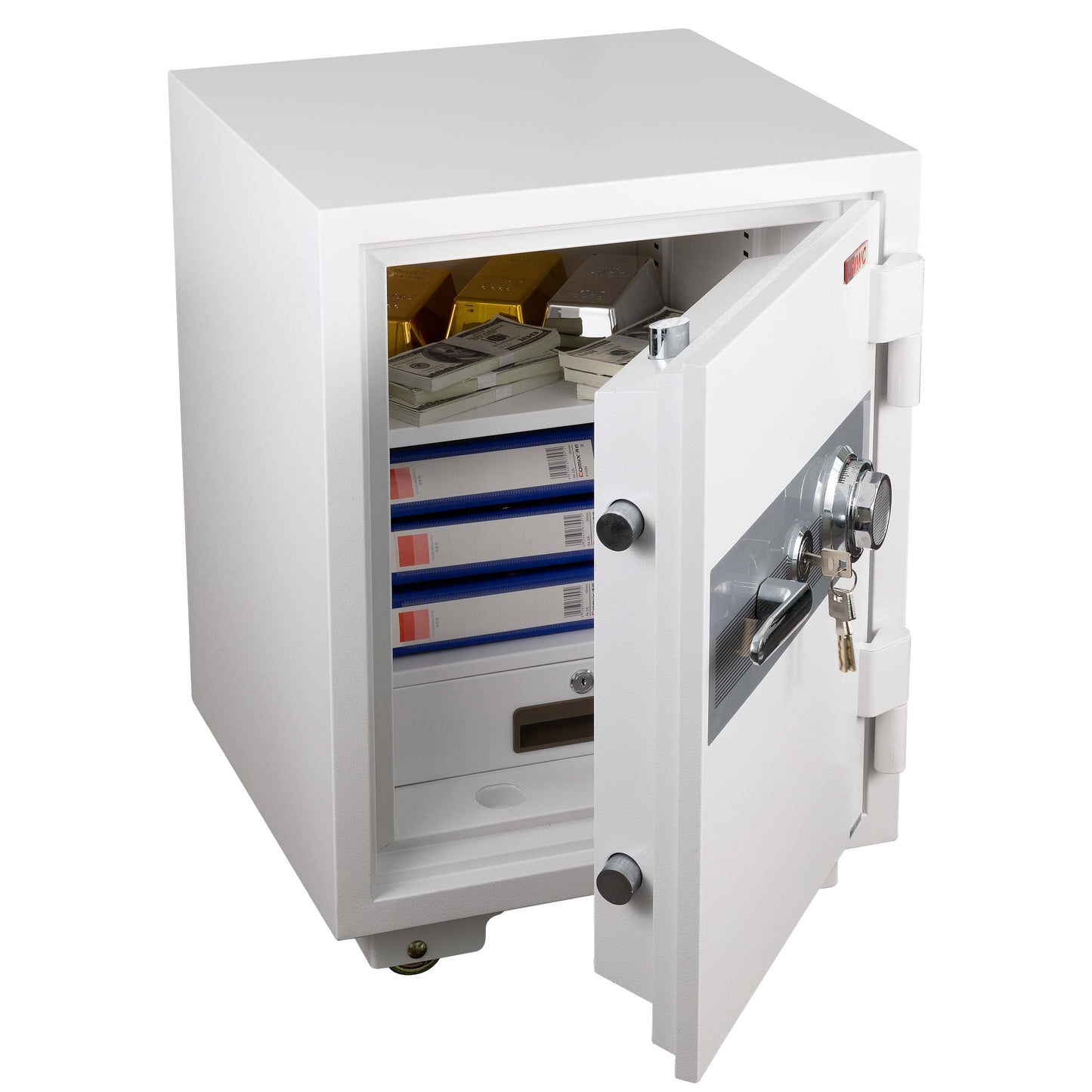 Cosmo Casa - Kluis - Brandwerend 60 min - Metaal - Wit - 68×48×47 cm (48 l)