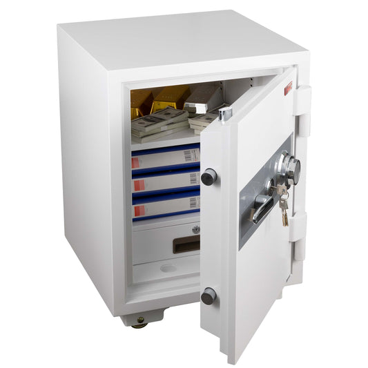 Cosmo Casa - Kluis - Brandwerend 60 min - Metaal - Wit - 68×48×47 cm (48 l)