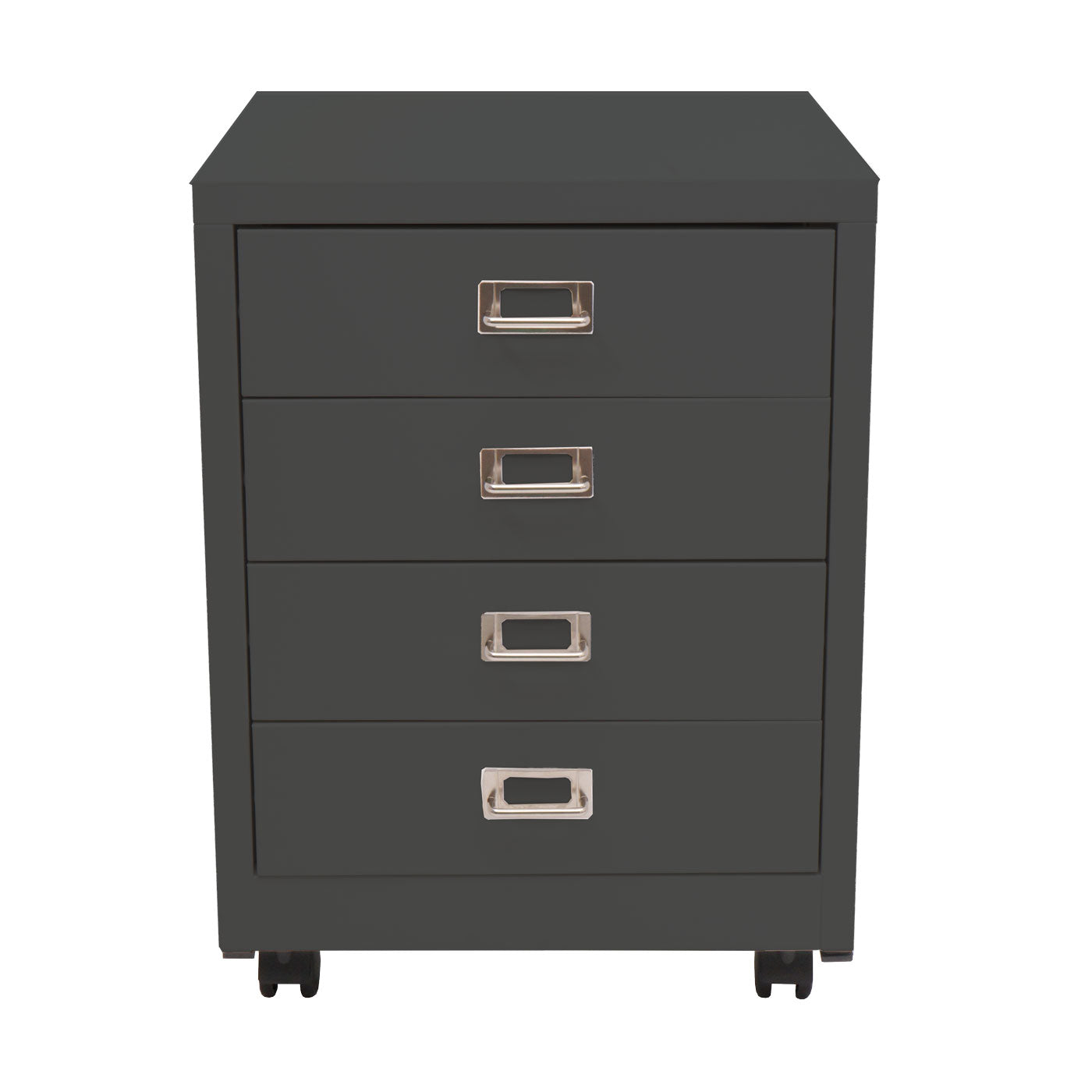 Cosmo Casa - Rolcontainer - Ladekast Archiefkast - Metaal - Donkergrijs - 55×40×41 cm (4 laden)