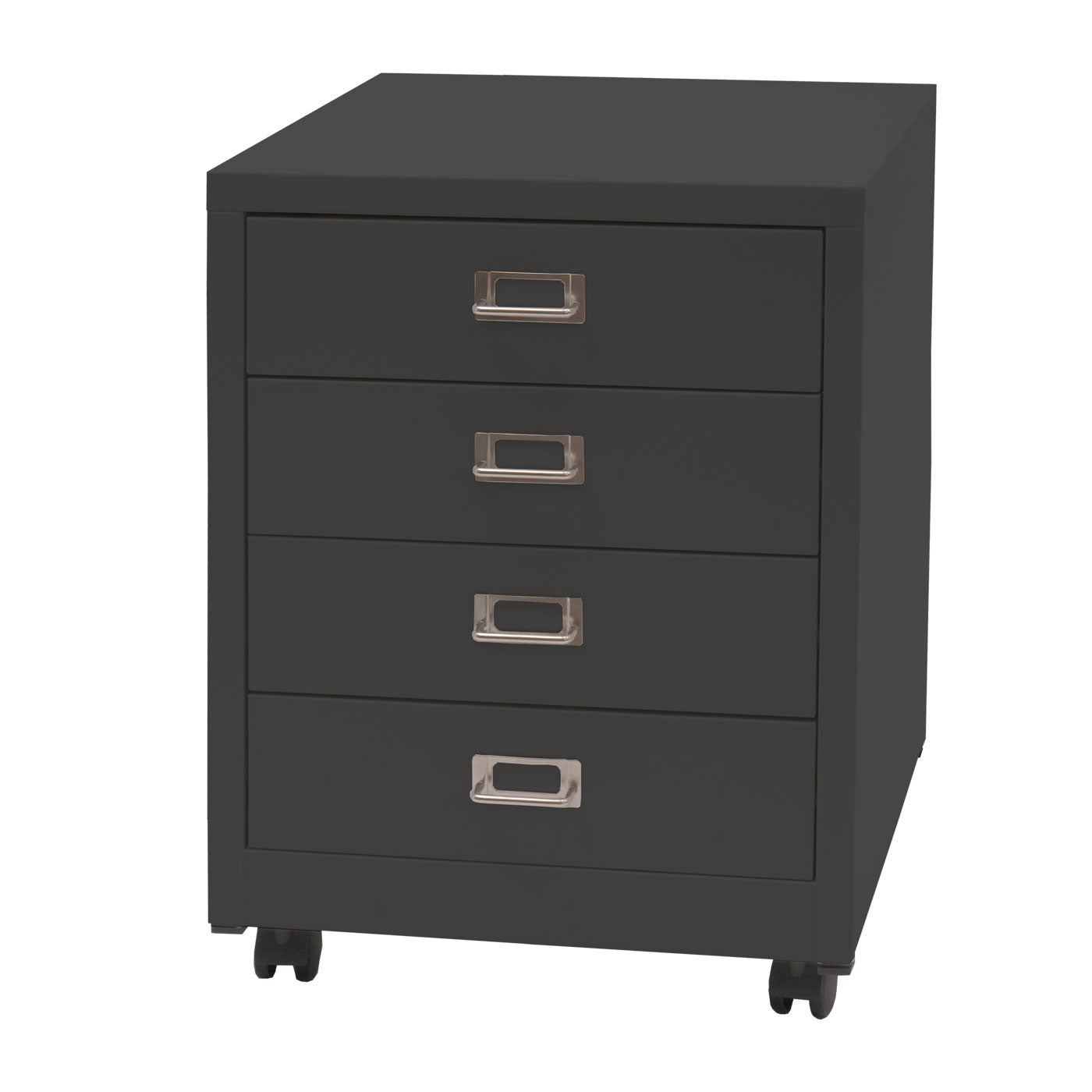 Cosmo Casa - Rolcontainer - Ladekast Archiefkast - Metaal - Donkergrijs - 55×40×41 cm (4 laden)