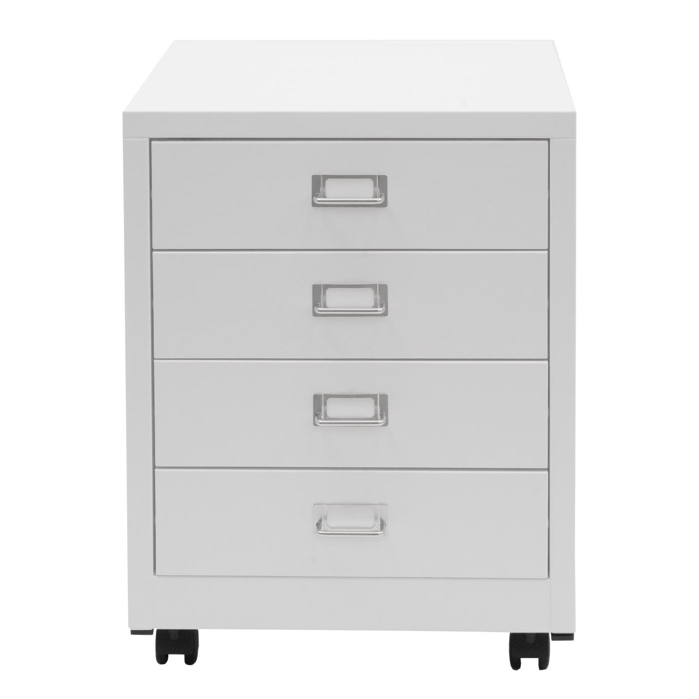 Cosmo Casa - Rolcontainer - Ladekast Archiefkast - Metaal - Wit - 55×40×41 cm (4 laden)