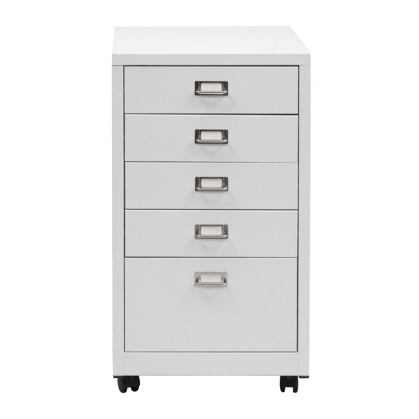 Cosmo Casa - Rolcontainer - Ladekast Archiefkast - Metaal - Wit - 75×40×41 cm (5 laden)