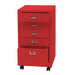 Cosmo Casa - Rolcontainer - Ladekast Archiefkast - Metaal - Rood - 75×40×41 cm (5 laden)