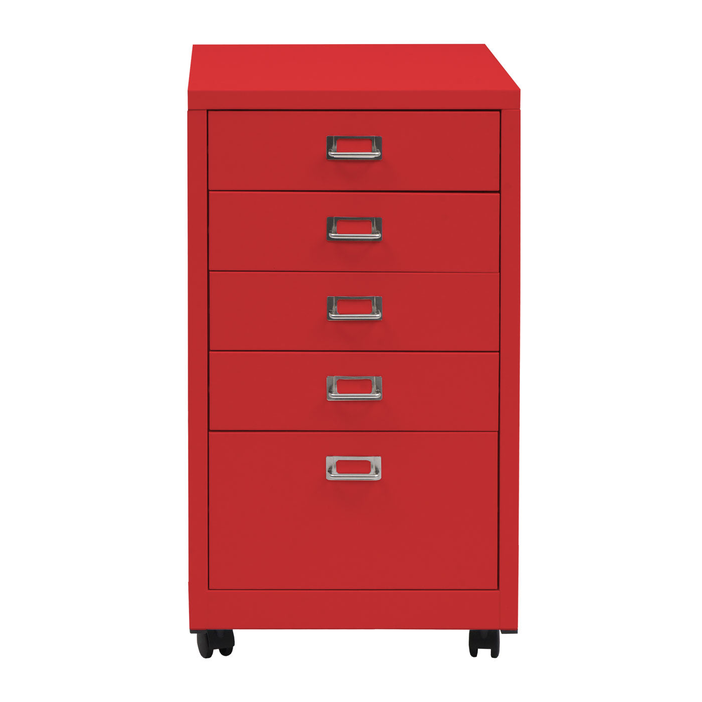 Cosmo Casa - Rolcontainer - Ladekast Archiefkast - Metaal - Rood - 75×40×41 cm (5 laden)