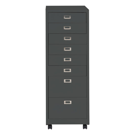 Cosmo Casa - Rolcontainer - Archiefkast - Metaal - Donkergrijs - 115×40×41 cm (8 laden)