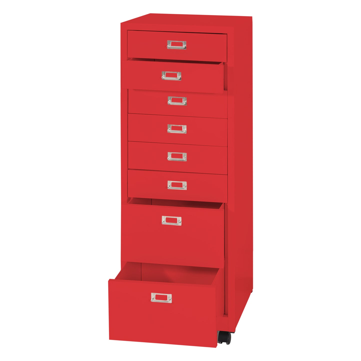 Cosmo Casa - Rolcontainer - Archiefkast - Metaal - Rood - 115×40×41 cm (8 laden)