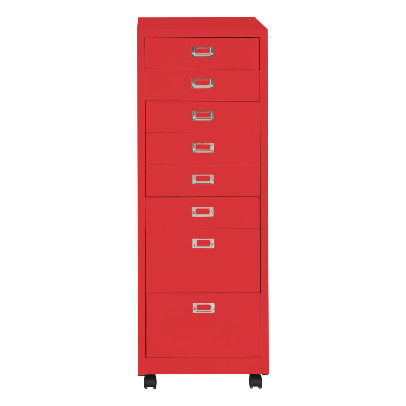 Cosmo Casa - Rolcontainer - Archiefkast - Metaal - Rood - 115×40×41 cm (8 laden)