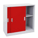 Cosmo Casa - Archiefkast Boston - Stalen Kast met Schuifdeuren - Rood - 90×90×45 cm