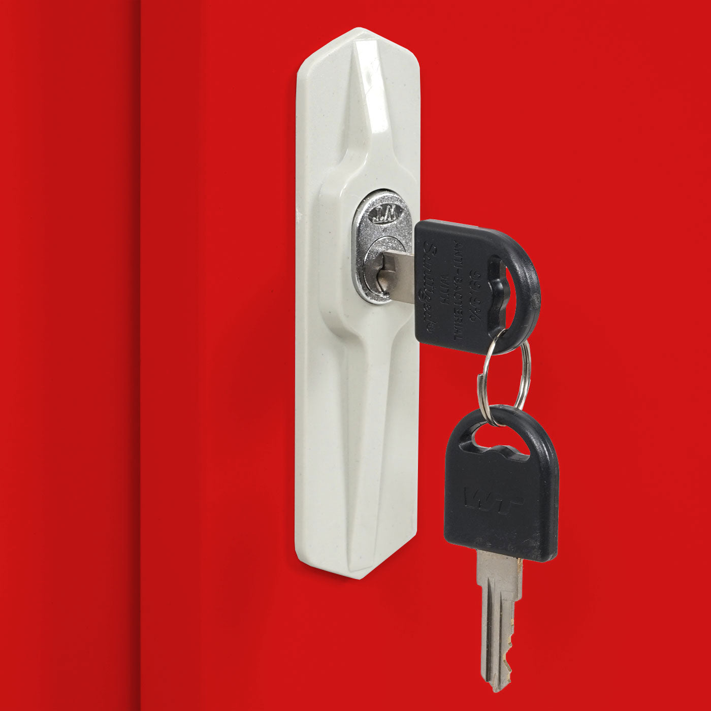 Cosmo Casa - Archiefkast Boston - Stalen Kast met Schuifdeuren - Rood - 90×90×45 cm