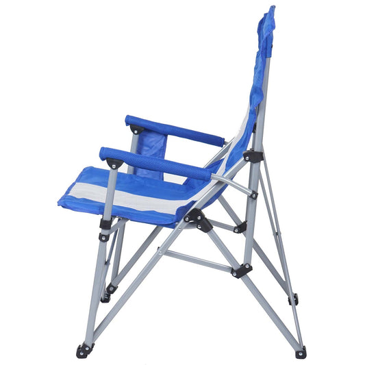 Cosmo Casa - Campingstoel - Klapstoel/Regisseursstoel met Wasbare Beschermhoes - Staal & Stoftextiel - Blauw