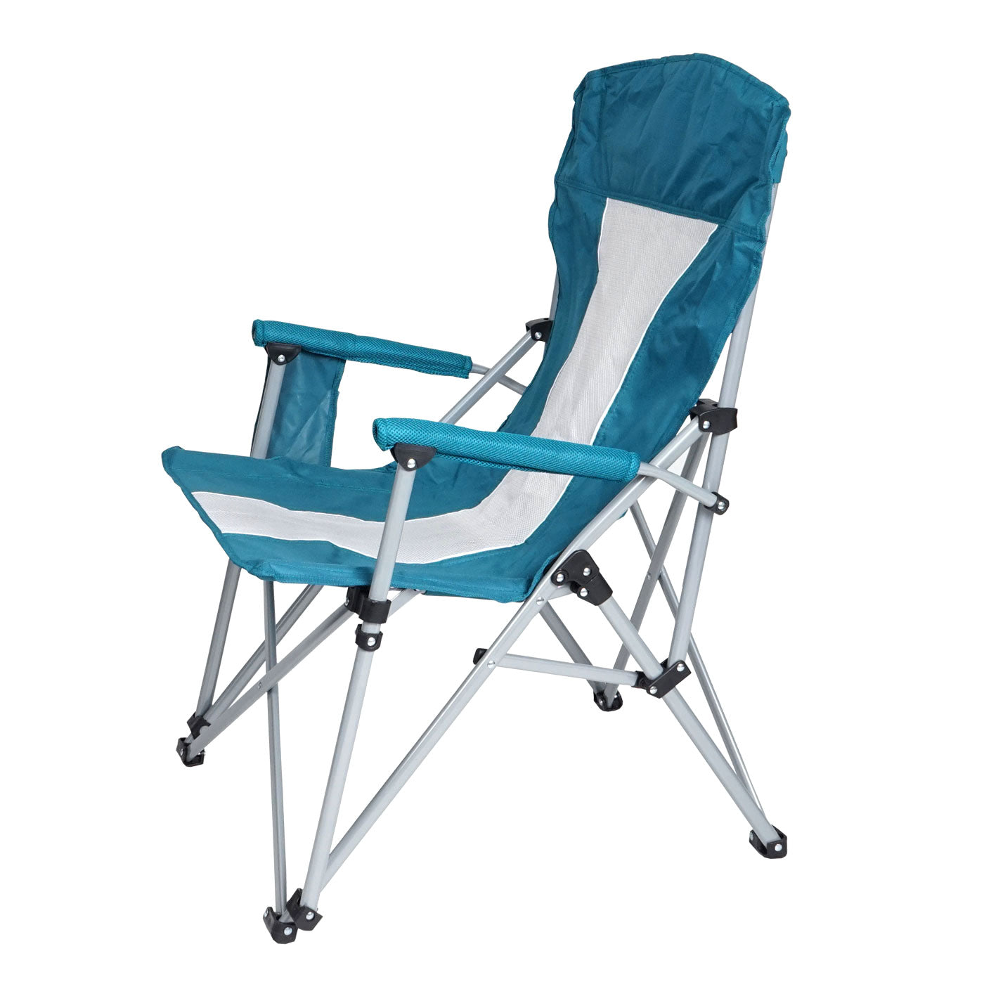 Cosmo Casa - Campingstoel - Klapstoel/Regisseursstoel met Wasbare Beschermhoes - Staal & Stoftextiel - Turkoois