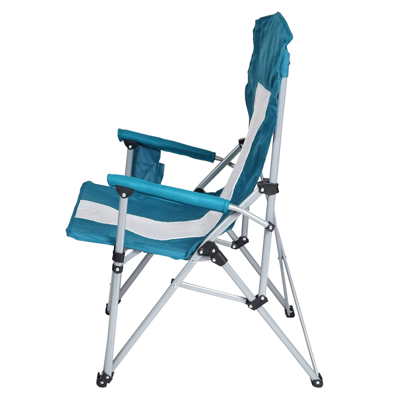 Cosmo Casa - Campingstoel - Klapstoel/Regisseursstoel met Wasbare Beschermhoes - Staal & Stoftextiel - Turkoois