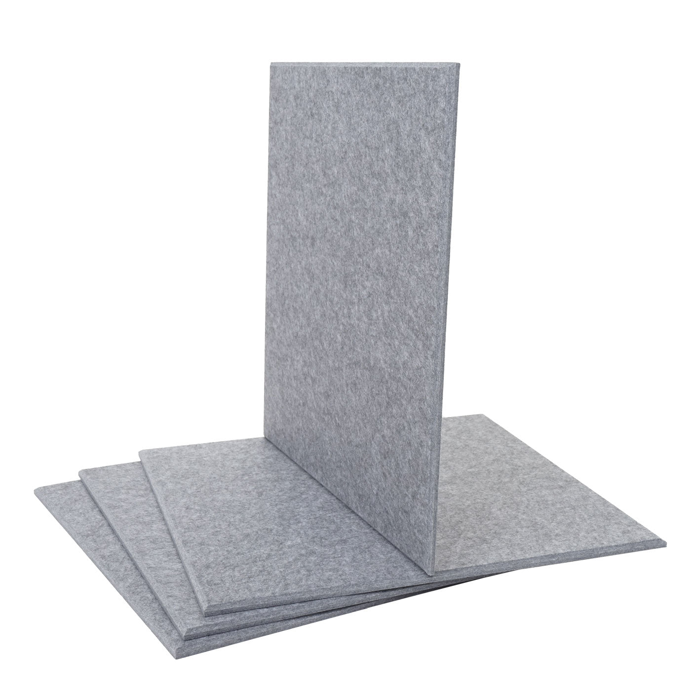 Cosmo Casa - Set van 4 Akoestische Wandpanelen - Geluidsisolatie - Stoftextiel - 50×50 cm - Grijs