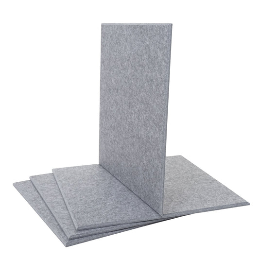 Cosmo Casa - Set van 4 Akoestische Wandpanelen - Geluidsisolatie - Stoftextiel - 50×50 cm - Grijs