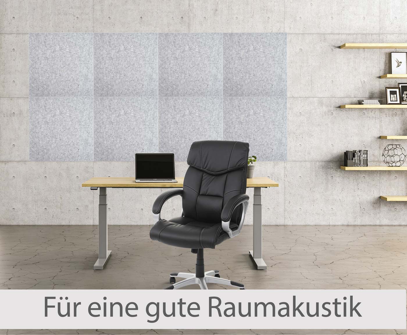 Cosmo Casa - Set van 4 Akoestische Wandpanelen - Geluidsisolatie - Stoftextiel - 50×50 cm - Lichtgrijs