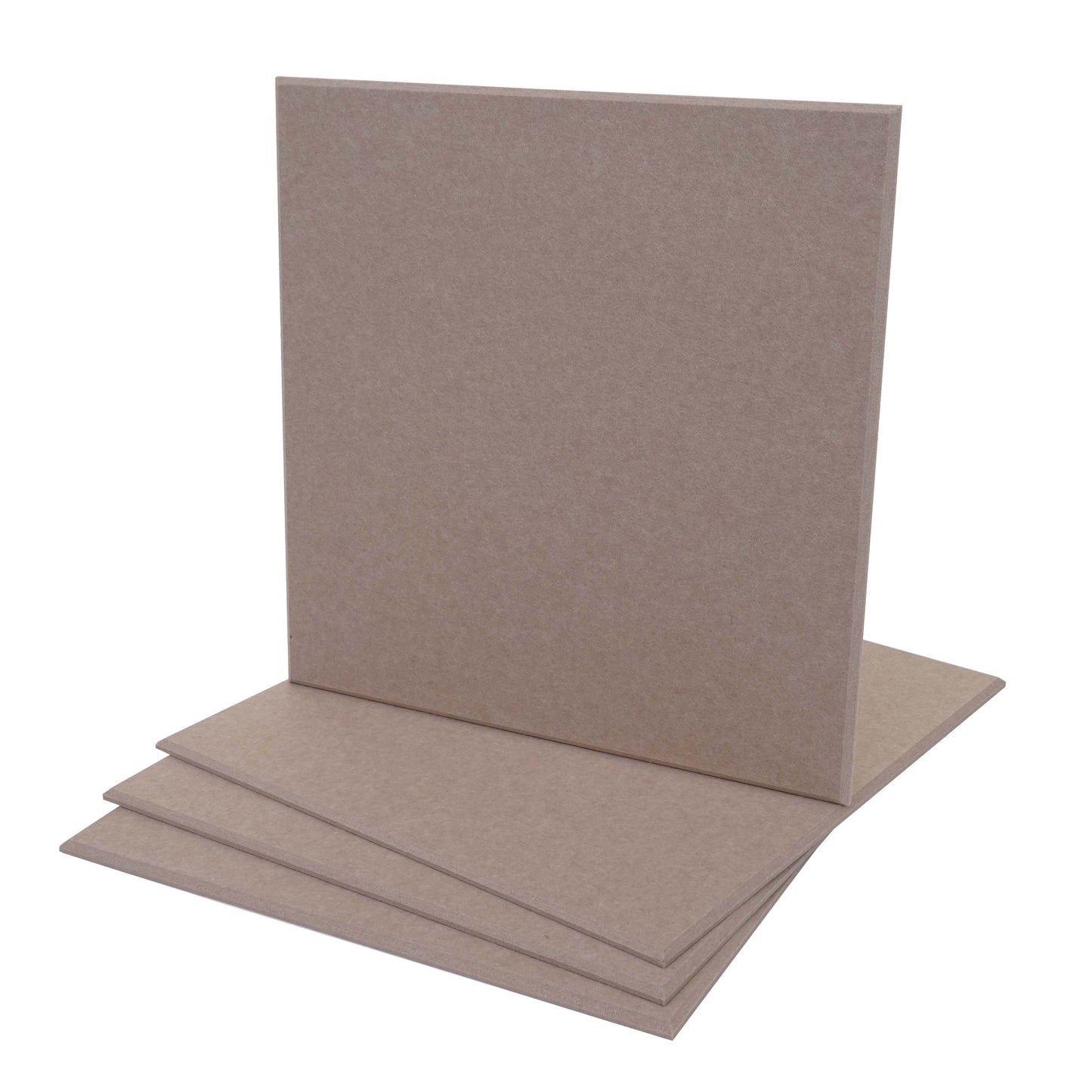 Cosmo Casa - Set van 4 Akoestische Wandpanelen - Geluidsisolatie - Stoftextiel - 50×50 cm - Lichtbruin