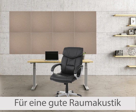 Cosmo Casa - Set van 4 Akoestische Wandpanelen - Geluidsisolatie - Stoftextiel - 50×50 cm - Lichtbruin
