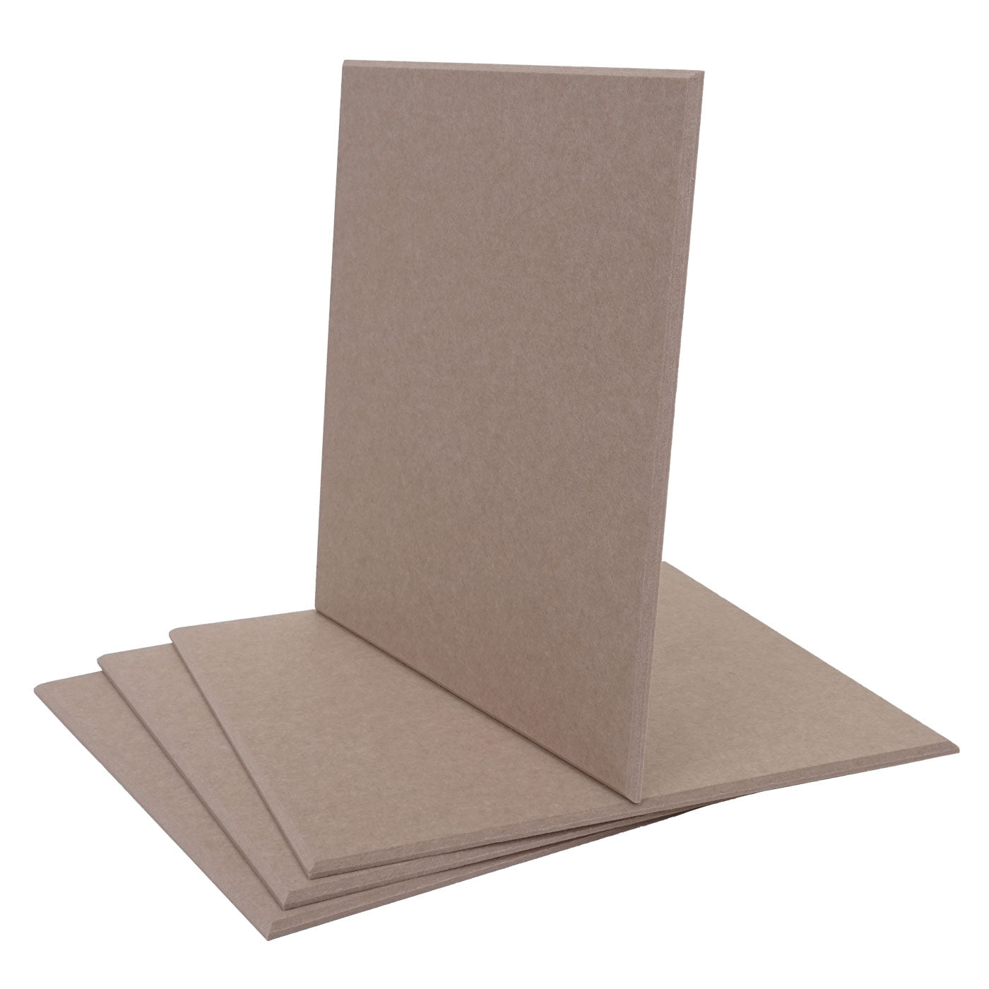 Cosmo Casa - Set van 4 Akoestische Wandpanelen - Geluidsisolatie - Stoftextiel - 50×50 cm - Lichtbruin