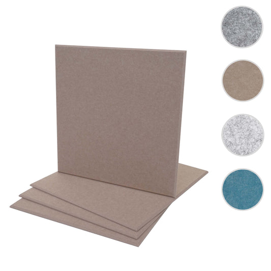 Cosmo Casa - Set van 4 Akoestische Wandpanelen - Geluidsisolatie - Stoftextiel - 50×50 cm - Lichtbruin