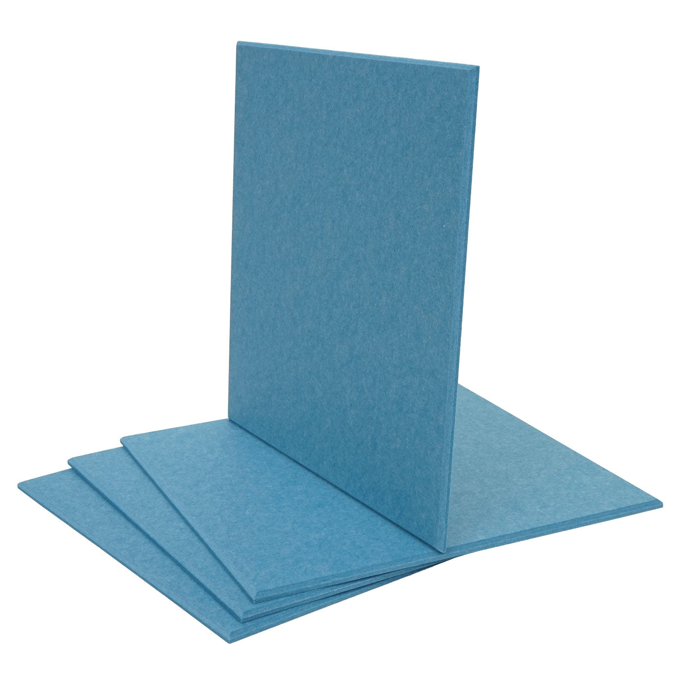 Cosmo Casa - Set van 4 Akoestische Wandpanelen - Geluidsisolatie - Stoftextiel - 50×50 cm - Blauw
