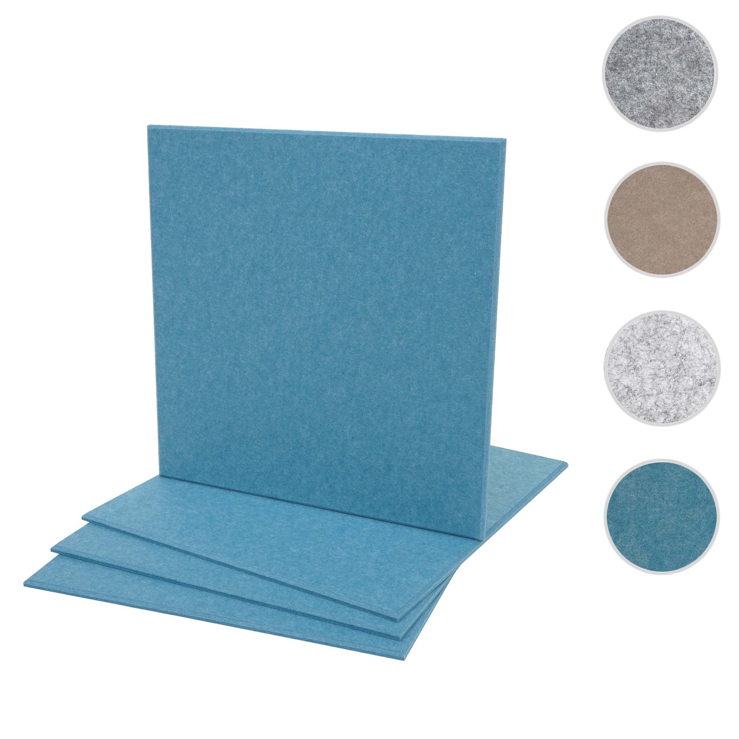 Cosmo Casa - Set van 4 Akoestische Wandpanelen - Geluidsisolatie - Stoftextiel - 50×50 cm - Blauw