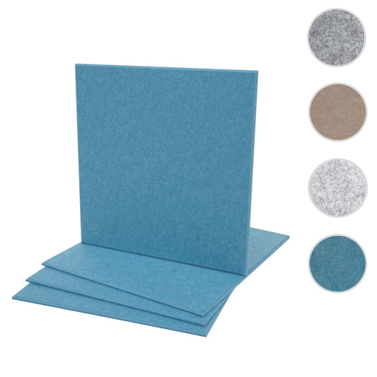 Cosmo Casa - Set van 4 Akoestische Wandpanelen - Geluidsisolatie - Stoftextiel - 50×50 cm - Blauw