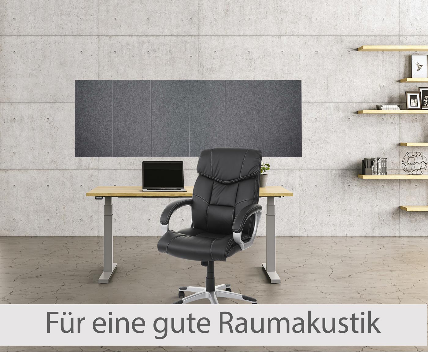 Cosmo Casa - Set van 6 Akoestische Wandpanelen - Geluidsisolatie - 1 m² Oppervlakte 60×30 cm - Grijs