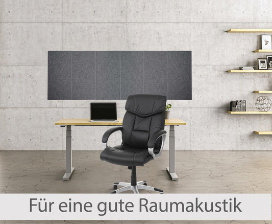 Cosmo Casa - Set van 6 Akoestische Wandpanelen - Geluidsisolatie - 1 m² Oppervlakte 60×30 cm - Grijs
