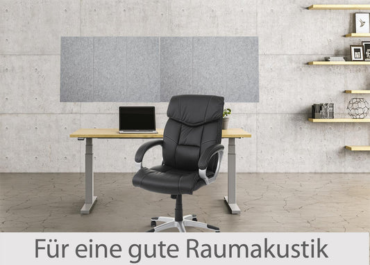 Cosmo Casa - Set van 6 Akoestische Wandpanelen - Geluidsisolatie - 1 m² Oppervlakte 60×30 cm - Lichtgrijs