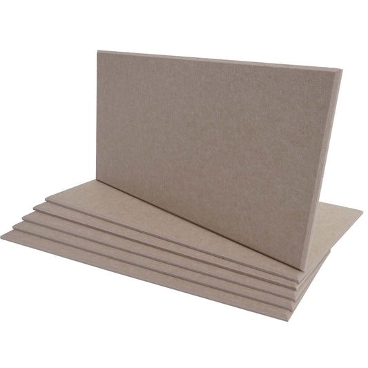 Cosmo Casa - Set van 6 Akoestische Wandpanelen - Geluidsisolatie - 1 m² Oppervlakte 60×30 cm - Lichtbruin