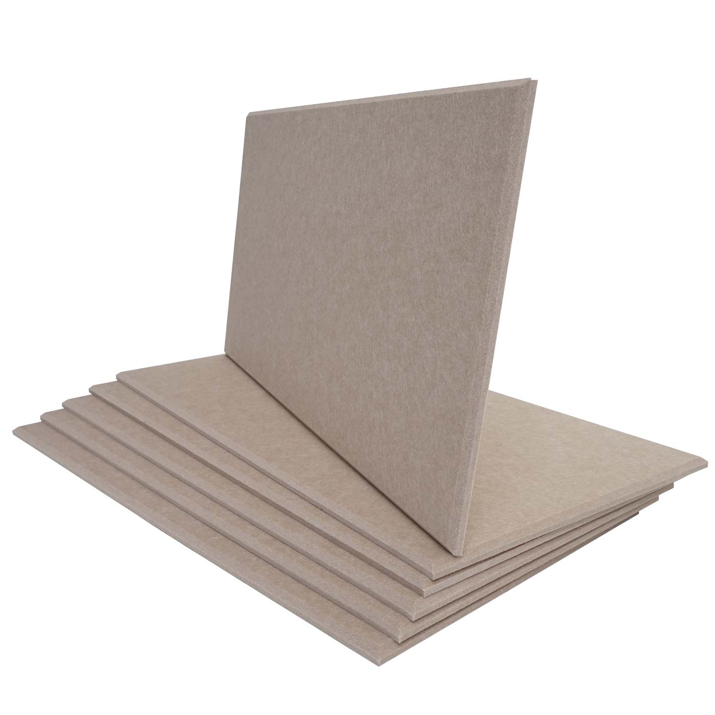 Cosmo Casa - Set van 6 Akoestische Wandpanelen - Geluidsisolatie - 1 m² Oppervlakte 60×30 cm - Lichtbruin