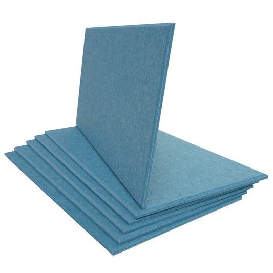 Cosmo Casa - Set van 6 Akoestische Wandpanelen - Geluidsisolatie - 1 m² Oppervlakte 60×30 cm - Blauw