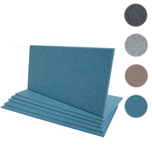 Cosmo Casa - Set van 6 Akoestische Wandpanelen - Geluidsisolatie - 1 m² Oppervlakte 60×30 cm - Blauw