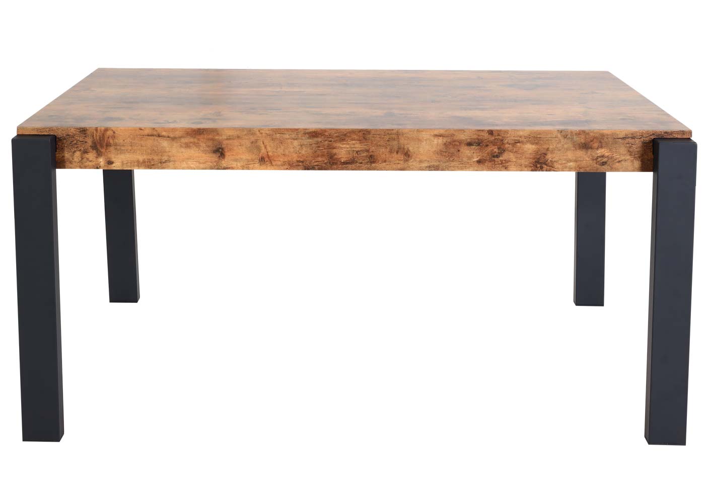 Cosmo Casa - Eettafel - Industrieel metaal frame - Hout - Donker wild eiken - 140×80 cm