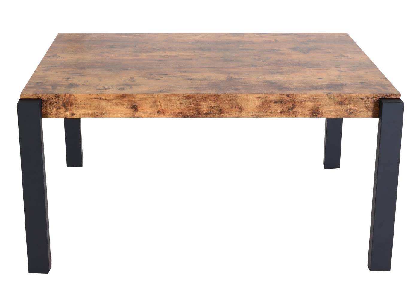 Cosmo Casa - Eettafel - Industrieel metaal frame - Hout - Donker wild eiken - 140×80 cm