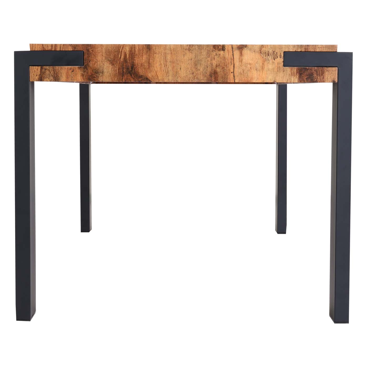 Cosmo Casa - Eettafel - Industrieel metaal frame - Hout - Donker wild eiken - 140×80 cm