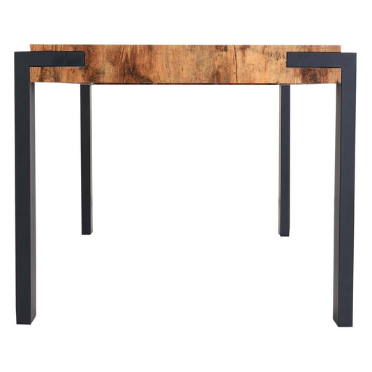Cosmo Casa - Eettafel - Industrieel metaal frame - Hout - Donker wild eiken - 140×80 cm