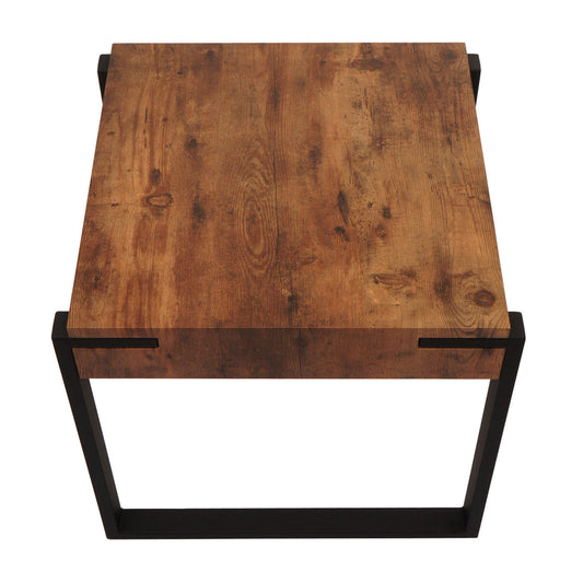 Cosmo Casa - Bijzettafel - Salontafel & Nachtkastje - Metaal & MDF - Dark Wild Eiken - 51×50×54 cm