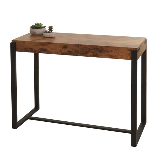 Cosmo Casa - Consoletafel - Telefoontafel & Werktafel - Metaal - Dark Wild Eiken - 81×100×40 cm