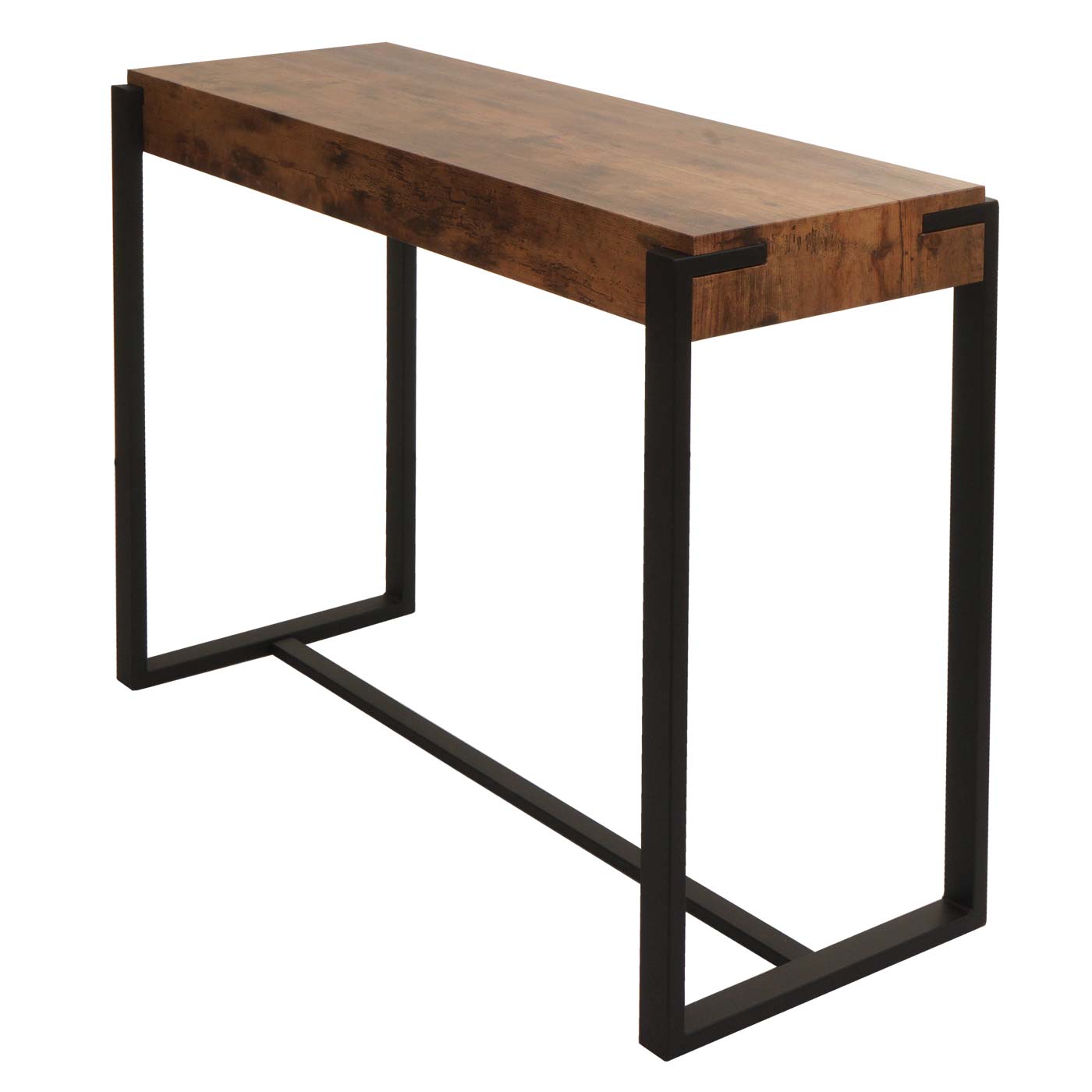 Cosmo Casa - Consoletafel - Telefoontafel & Werktafel - Metaal - Dark Wild Eiken - 81×100×40 cm