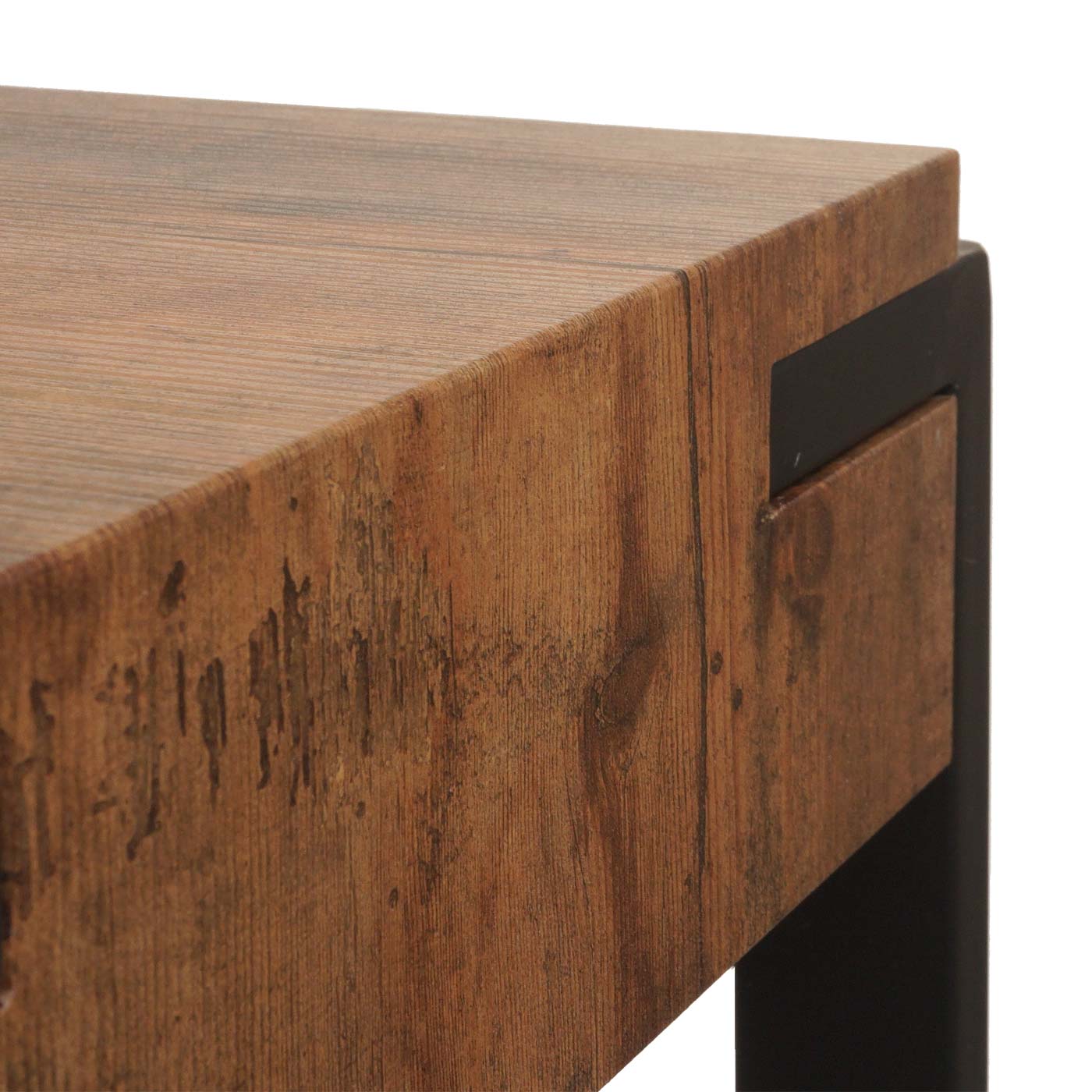 Cosmo Casa - Consoletafel - Telefoontafel & Werktafel - Metaal - Dark Wild Eiken - 81×100×40 cm