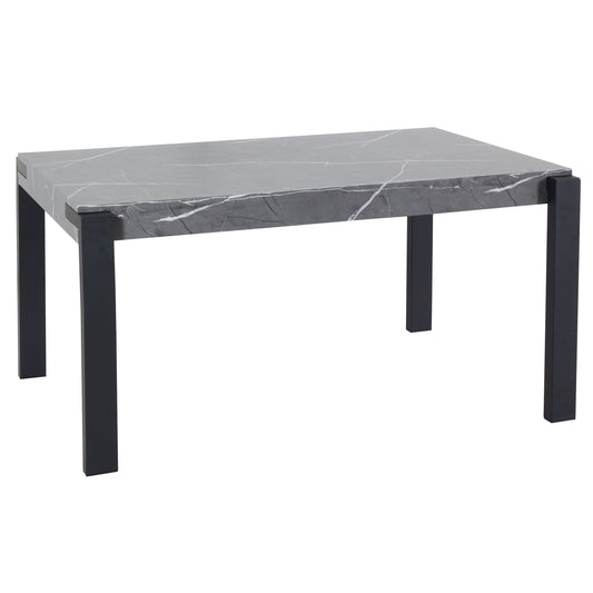 Cosmo Casa - Eettafel - Industrieel metaal frame - Marmerlook - Grijs - 140×80 cm