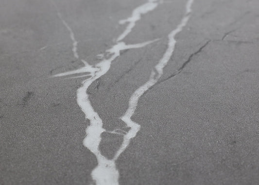 Cosmo Casa - Eettafel - Industrieel metaal frame - Marmerlook - Grijs - 140×80 cm