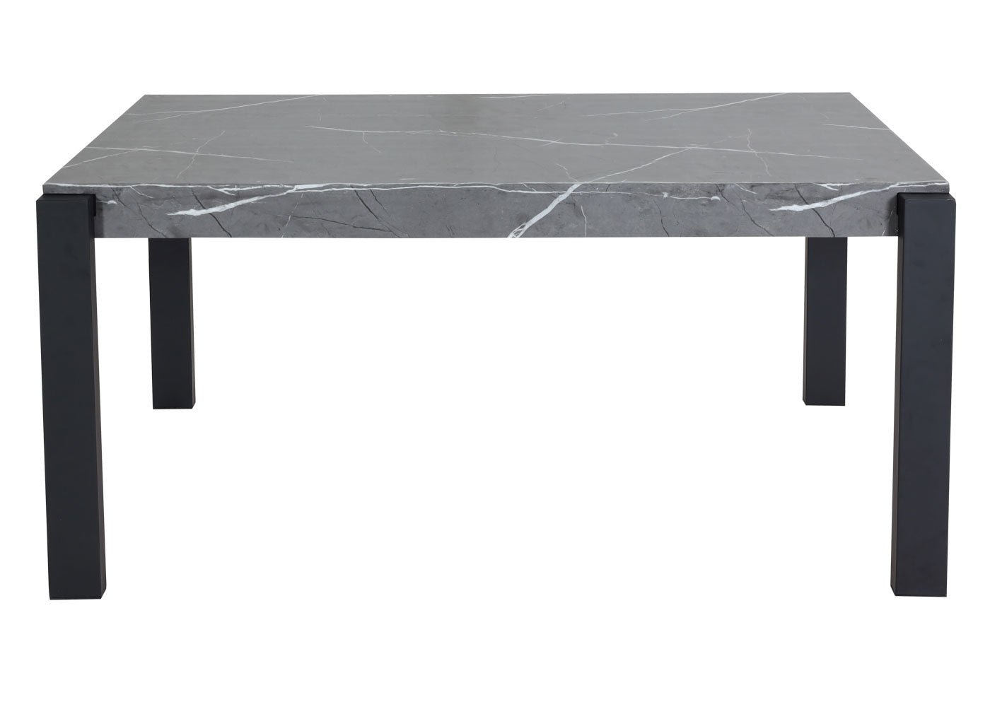Cosmo Casa - Eettafel - Industrieel metaal frame - Marmerlook - Grijs - 140×80 cm