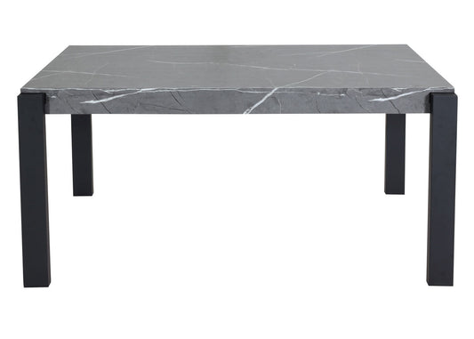 Cosmo Casa - Eettafel - Industrieel metaal frame - Marmerlook - Grijs - 140×80 cm
