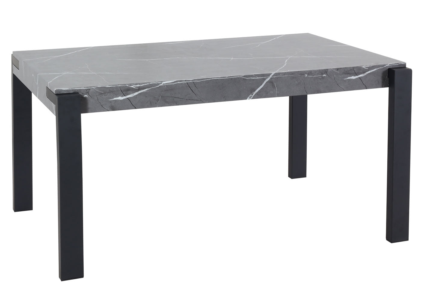 Cosmo Casa - Eettafel - Industrieel metaal frame - Marmerlook - Grijs - 140×80 cm