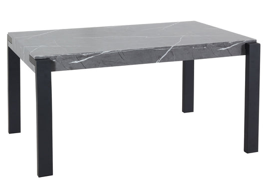Cosmo Casa - Eettafel - Industrieel metaal frame - Marmerlook - Grijs - 140×80 cm