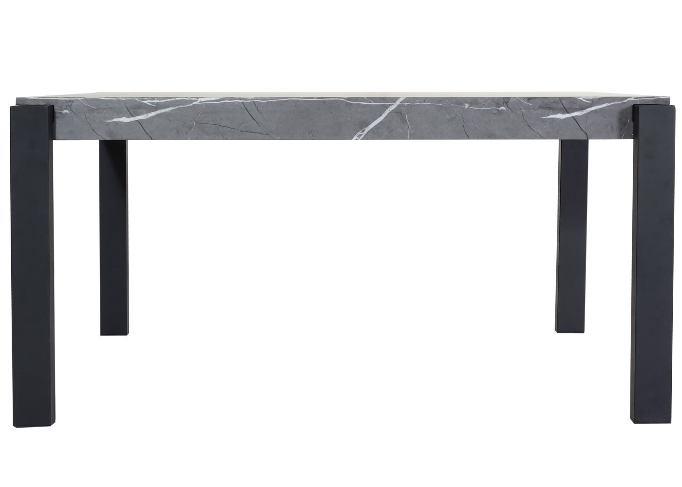 Cosmo Casa - Eettafel - Industrieel metaal frame - Marmerlook - Grijs - 140×80 cm