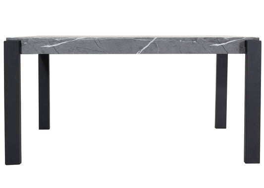 Cosmo Casa - Eettafel - Industrieel metaal frame - Marmerlook - Grijs - 140×80 cm